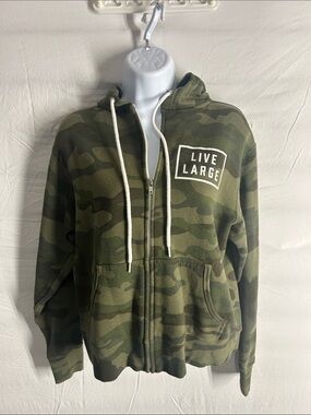 Women's Camo Zip-Up Hoodie - Olive Green